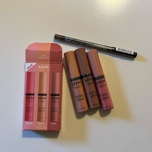 New NYX Butter Gloss Creme Brûlée & Fortune Cookie & Madeleine & Lipliner